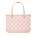 Original Bogg Bag - Checkered Linen/ Pink Marshmallow