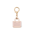 Tiny Tote Keychain - Checkered Linen/ Pink Marshmallow